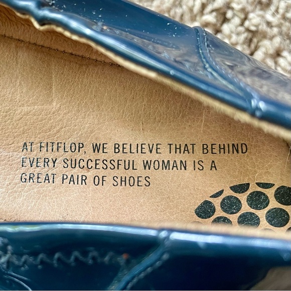 NWOT navy patent ballet flat rain shoes by Fitflop - Picture 4 of 5